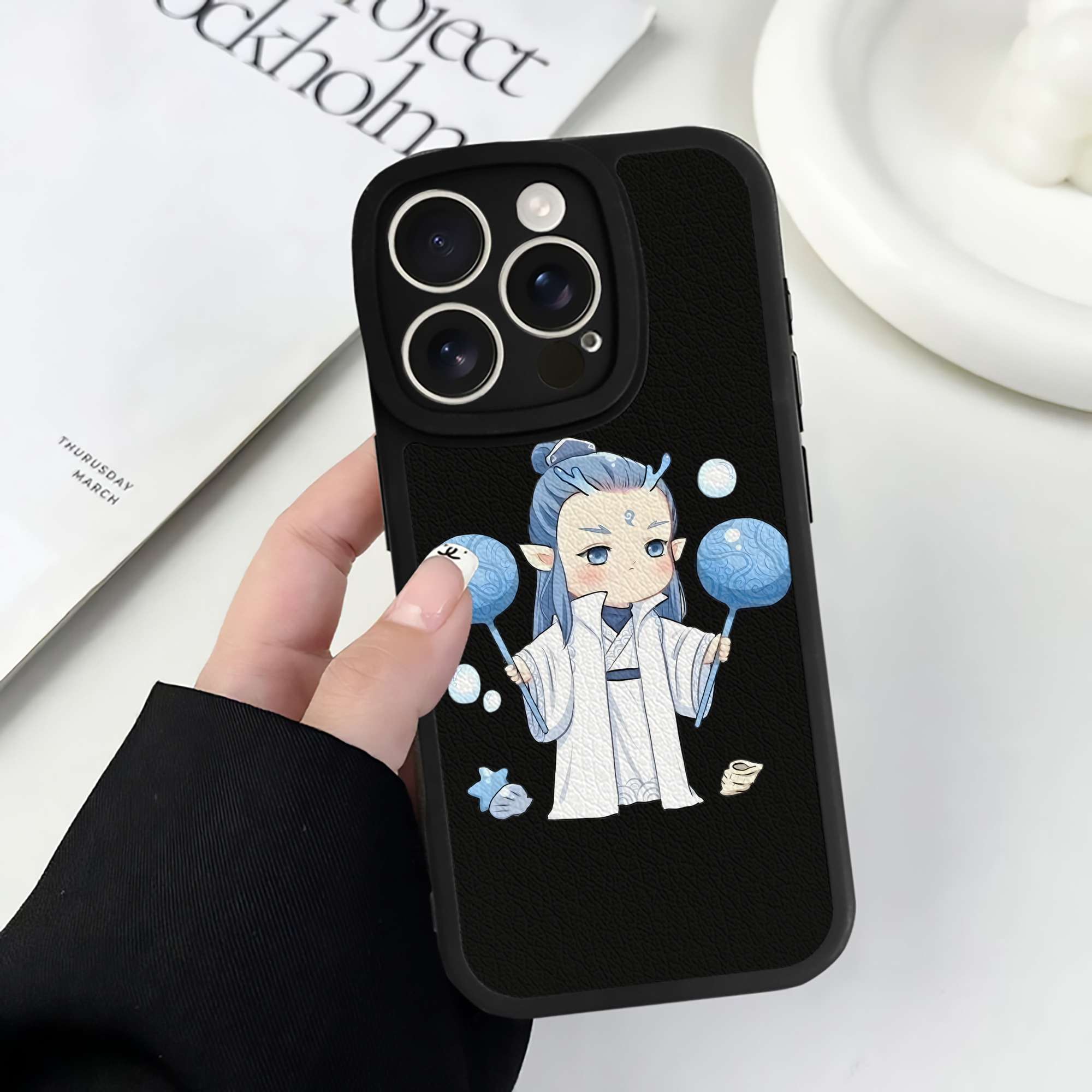 （画像用） Ne Zha 2 ナタ 魔童の大暴れ 【iPhone 16シリーズ対応】シリコンスマホケース（レザー調） 材質：シリコン